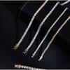 Zircon Tennis Bracelet 3-5mm Gold Plated Copper Chain Men Women Hip Hop Style Geometric Design