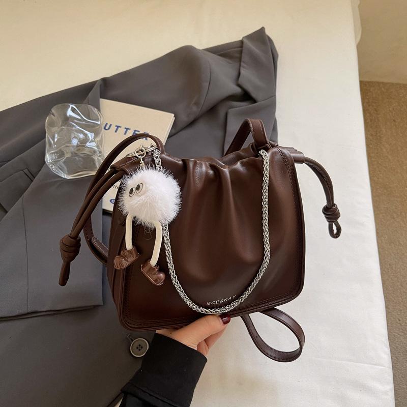 

Spring New Fashi Crossbody Bags for Women Trendy Wrinkled Cloud Square Shoulder Bag Comfortable and Versatile Storage Bag кавовий