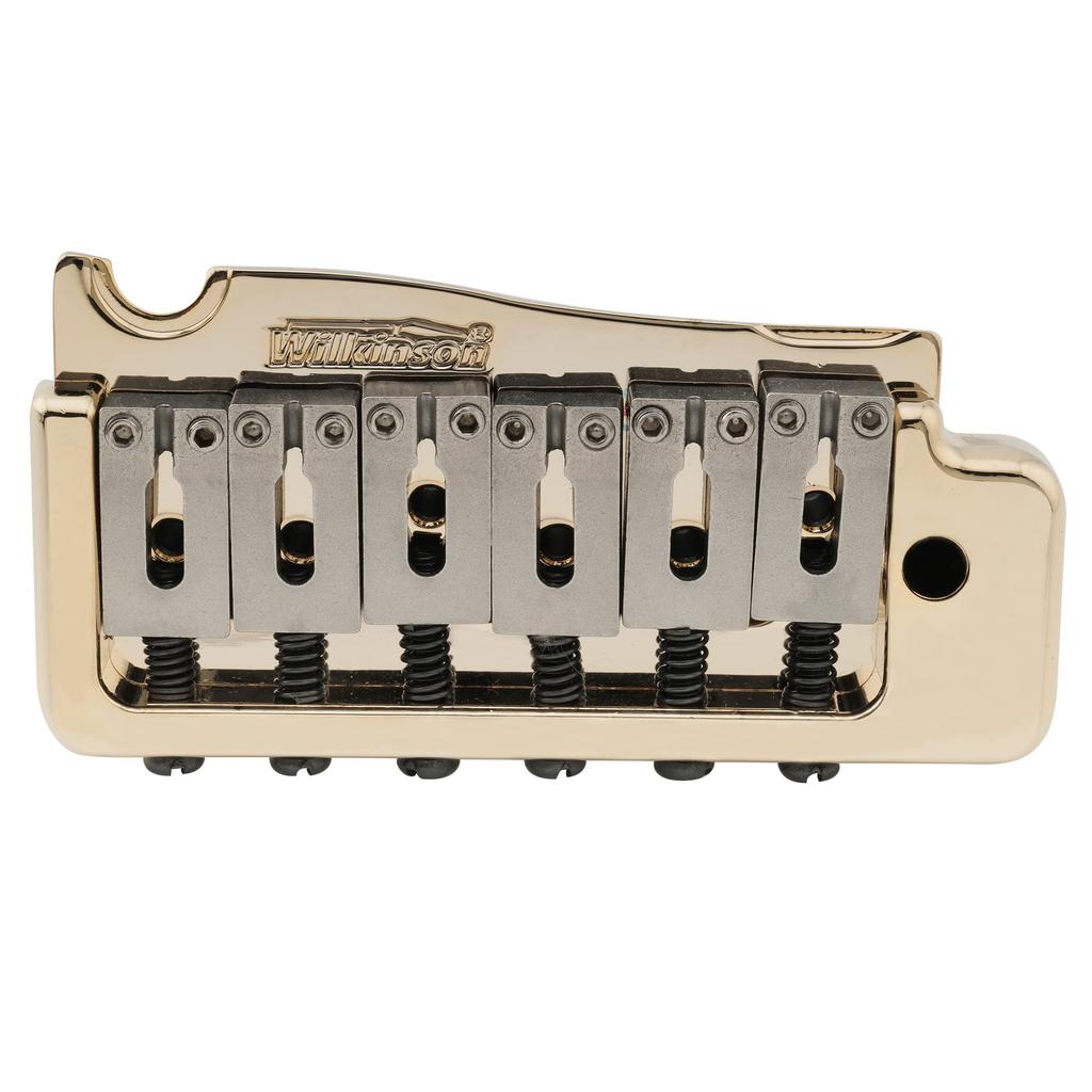 Wilkinson Tremolo Bridge Unit with Stainless Steel Saddles and Full Steel Block for Strat Gold WVP-SB 10.8mm Two-Piece Imported/Japanese Guitars,