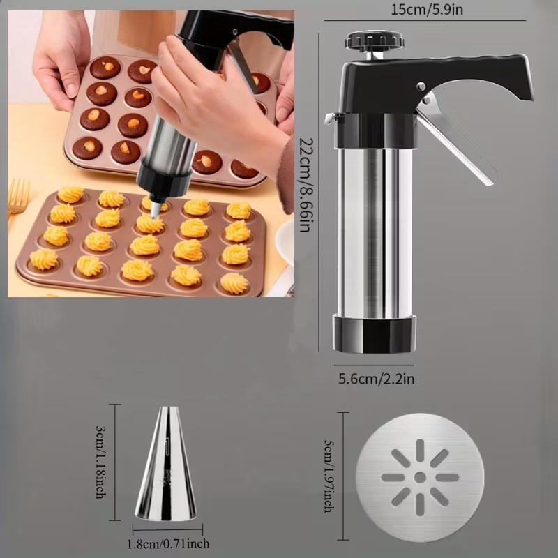 Stainless Steel Cookie Press Kit with Various Nozzles-Perfect for Valentine'S Day,Easter,and More-for Making Dessert Decorations