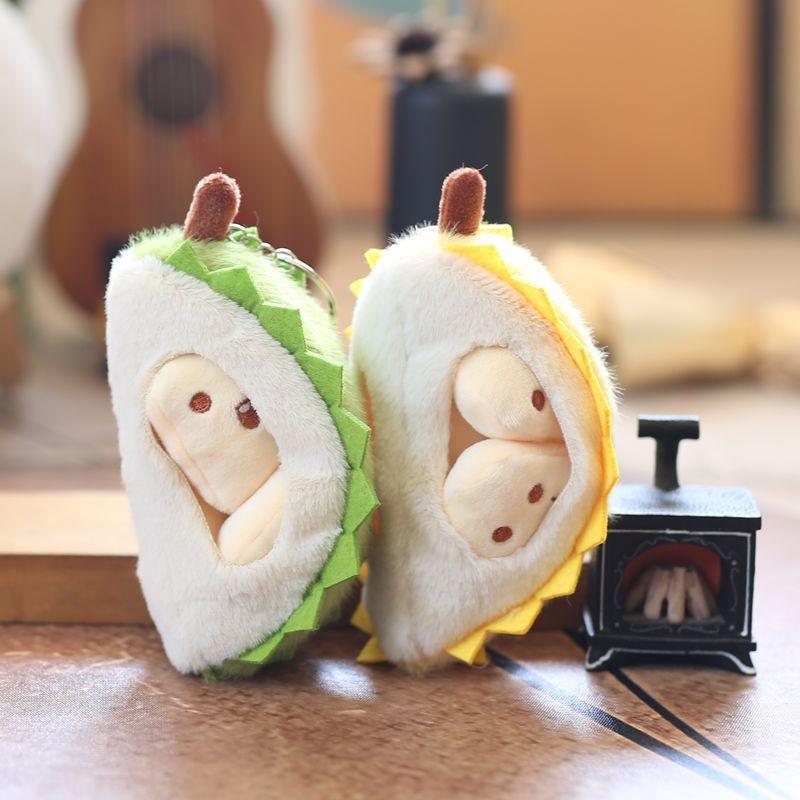 Durian Plush Fruit Keychain Soft Pp Cotton Stuffed Toy Bag Pendant Gift Kids For