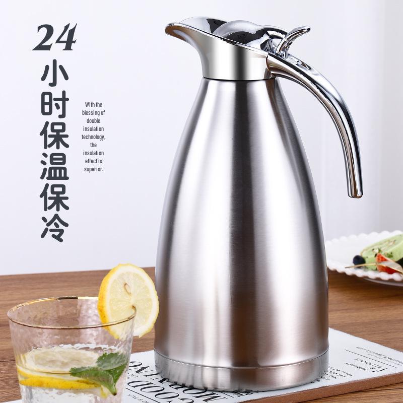 2L European Style Double Layer 304 Stainless Steel Insulated Hot & Cold Water Coffee Kettle