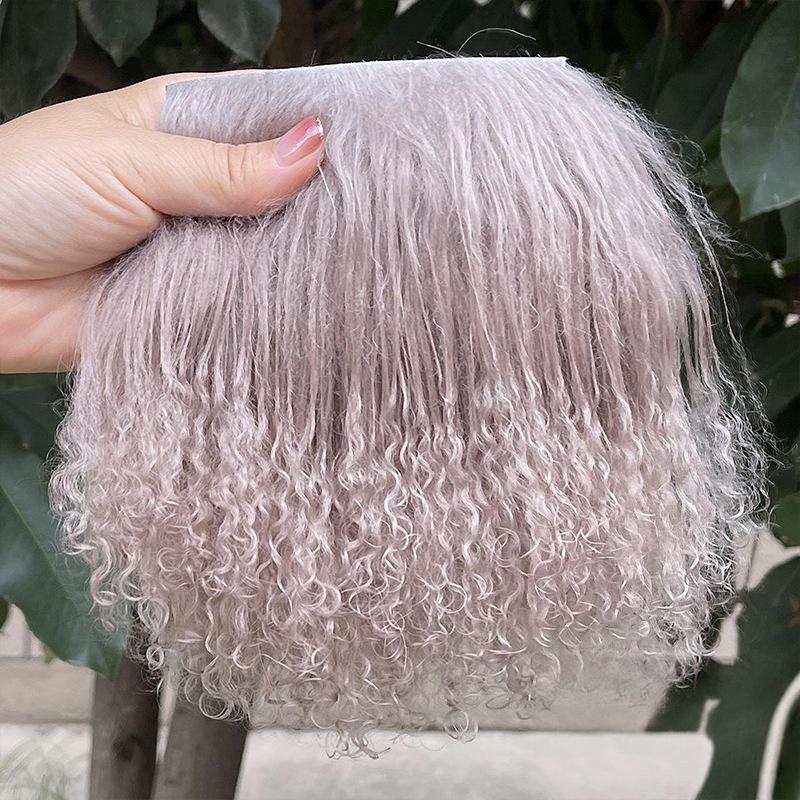 1 Adet Bebek Aksesuarları Moğol Kürk Koyun Derisi Yün Uzantıları Kıvırcık Doku Saç Sırası Kıvırcık Saç Uzantıları Sd Blyth Peruklar Saç