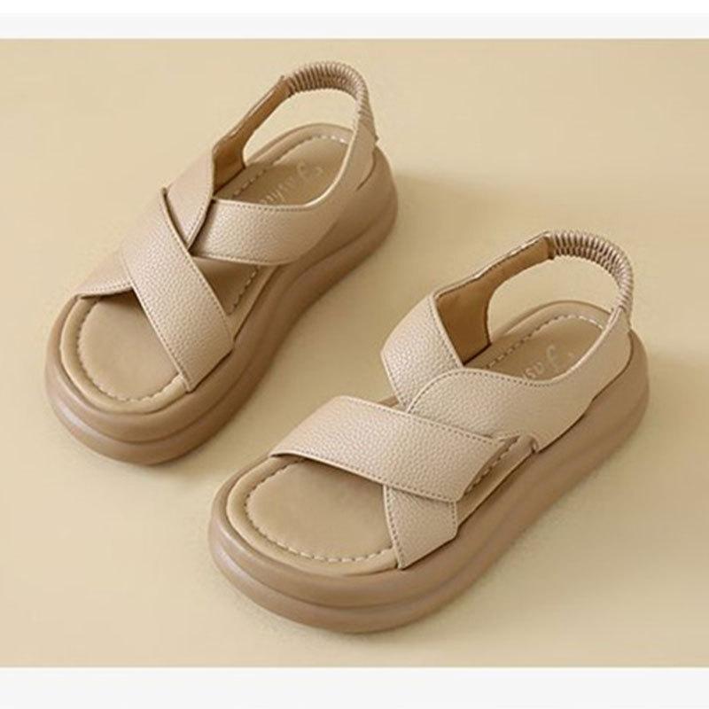 

Женские сандалии новые легкие и не утомляющие ноги повседневные пляжные туфли на плоской подошве большого размера 40 хаки