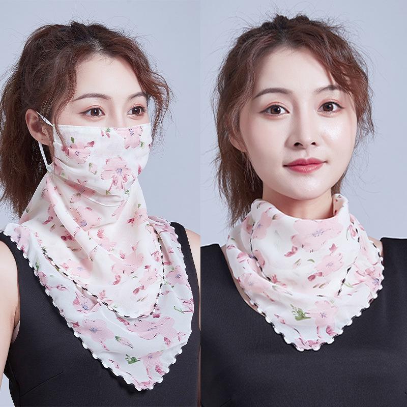 Scarf For Women Sun Uv Protection Hiking Neck Scarf Outdoor Triangular Scarf Sunscreen Veil Ice Silk Mask Face Cover