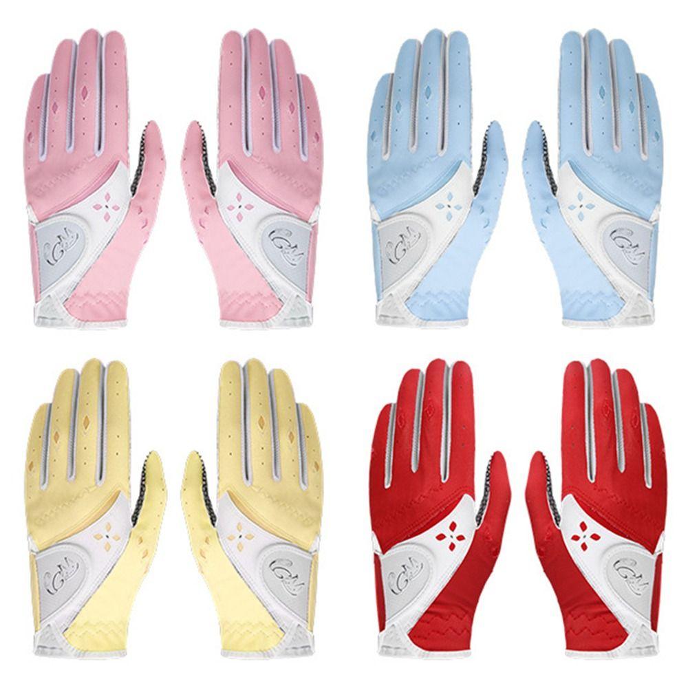 Comfortable PU Leather Golf Mittens Wear Resistant Full Finger Golf Gloves Outdoor Sports