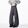American Dark Gray Scimitar Pants Men's Spring Loose Drape Professional Suit Pants High Street Trendy Brand Wide Leg Trousers