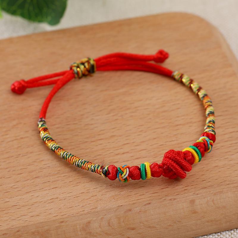 Handmade Zodiac Year of the Horse Red String Bracelet - Ethnic Style Woven Thread for Men & Women