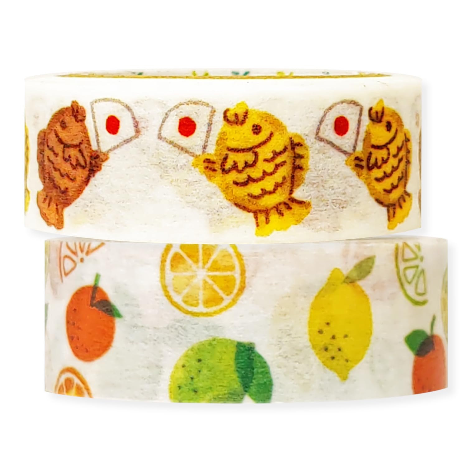 

Masking Tape Day is Washi Taiyaki and Citrus 5m Shinzi Katoh Seal-do Japanese-made Every Tape (2-Roll Set), Design, Roll, (ks-wt-20022)