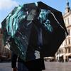 Nightmare Nezuko Slayer Automatic Folding Umbrella - 8-Rib Travel Umbrella with Auto Open/Close & Portable Gifts for holidays or birthdays