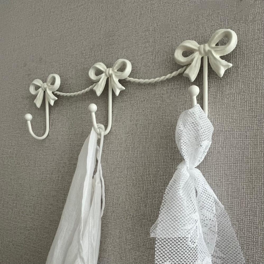 Cute Bow Wall Metal Hooks for Clothes Hats Bag Door Hook Hanger Wall Hanging Retro Clothe Hook