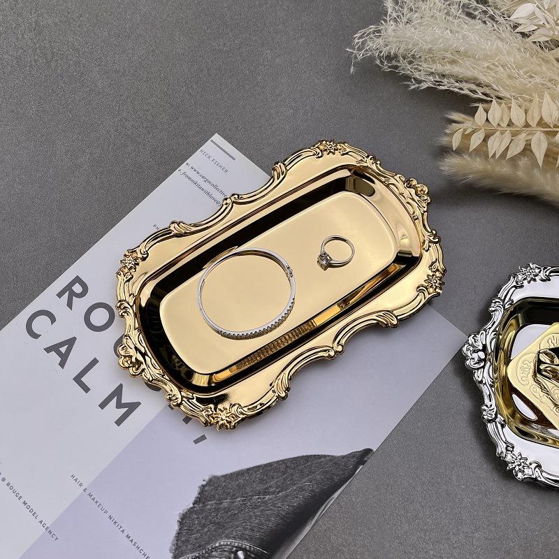 Čtvercový podnos na ručníky, talíř na ubrousky, zesílený kovový multifunkční talíř na dorty, talíř na svačinu, talíř na sušené ovoce, talíř na svačinu 3169