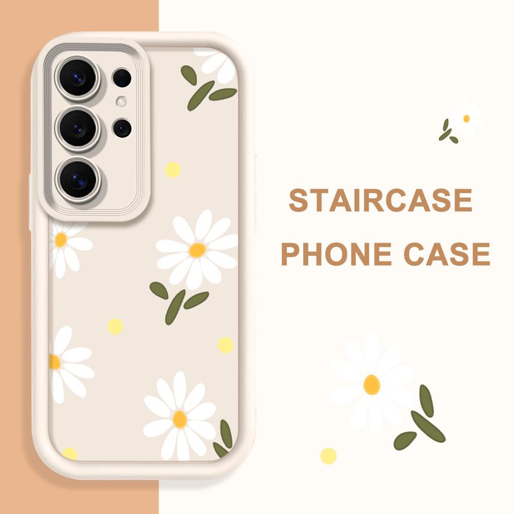 Falling Daisies Phone Case For Samsung Galaxy S26 S25 S24 FE Plus Ultra 5G Staircase Soft Cover