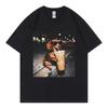 T-shirts Graphiques Meme Teckel Drôle Buvant du Café Glacé Tendance Mode High Street T-shirts Unisexe Unisexe Casual Coton T-shirt