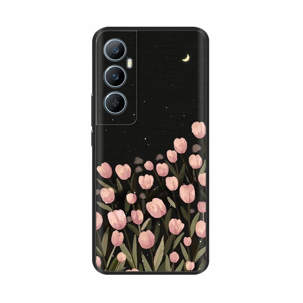 For Realme C65 4G C 65 RealmeC65 6.67" 2024 Silicone Phone Cover Lovely Flower Lightweight Cover for Oppo Realme C65 Cases Shell