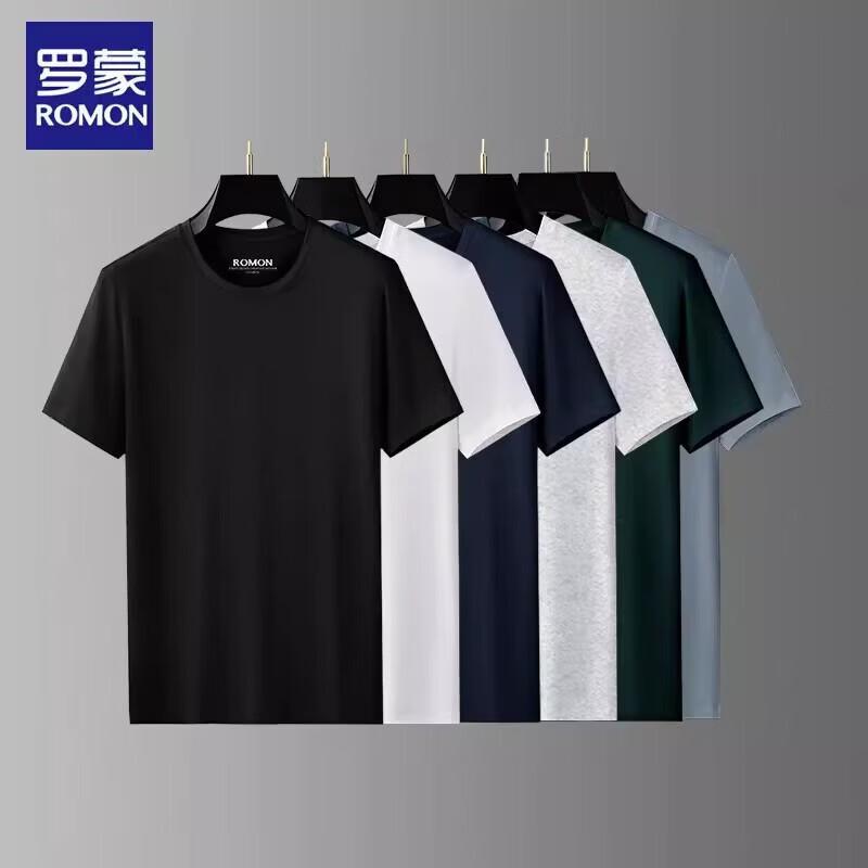 Romon Men's Crew Neck Pure Cotton Short Sleeve T-Shirt