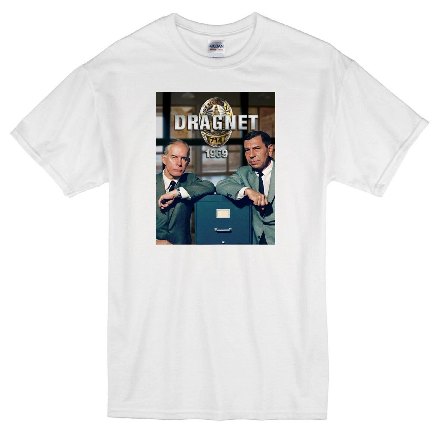 DRAGNET JOE FRIDAY JACK WEBB BILL GANNON HARRY MORGAN COP RETRO TV WHITE T-shirt M