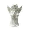 DYS 3D Printed Praying Angel Statue, Elegant Matte White Cherub Figurine with Detailed Wings, Durable Minimalist Ornament for Living Room Decor