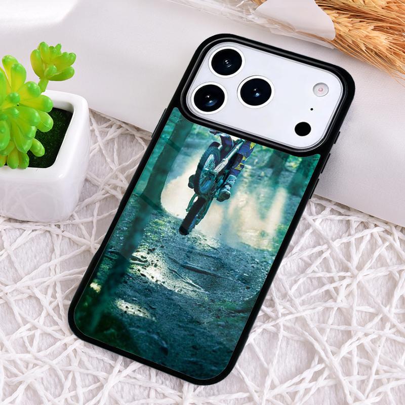 Moto Bike Motocross Soft Shockproof Phone Case for iPhone 17 Air 16e 15 11 12 14 13 Pro Max Cover Coque