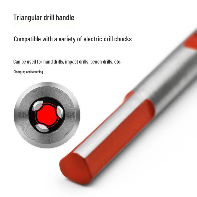 Home Improvement Ceramic Drill Bit with Triangular Handle - Suitable for Glass, Iron, Wall, and Metal Drilling