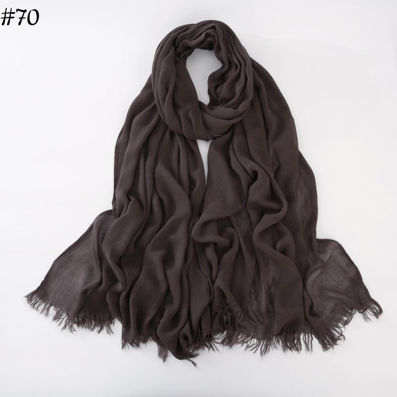 95 Colors Soft Cotton Viscose Scarf Rayon Material Muslim Hijab Mid Eastern Plain Solid Color Headscarf With Tassel