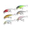 6pcs Fishing Lures Hard Bait Bass Crankbait 3D Fishing Eyes Minnow Lures with Treble Hook