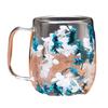 Double-Wall Glass Mug 350ml Heat-Resistant Flower Coffee Tea Cup Insulated Cup for Hot Cold