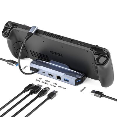 6-in-1 USB-C To HDMI Expansion Dock for Steam Deck, Nintendo Consoles, ROG, with Gigabit and 4K Support