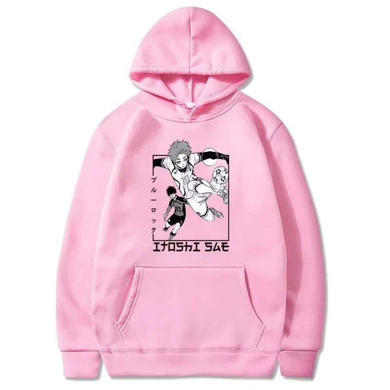 Autumn Winter Long Sleeves Hooded Sweatshirts Manga BLUE LOCK Itoshi Sae Hoodies Men Women Loose Anime Street Hoody