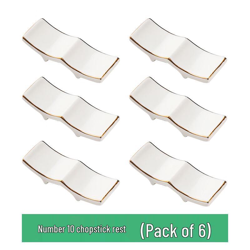 Gold-Rimmed Ceramic Chopstick Rests