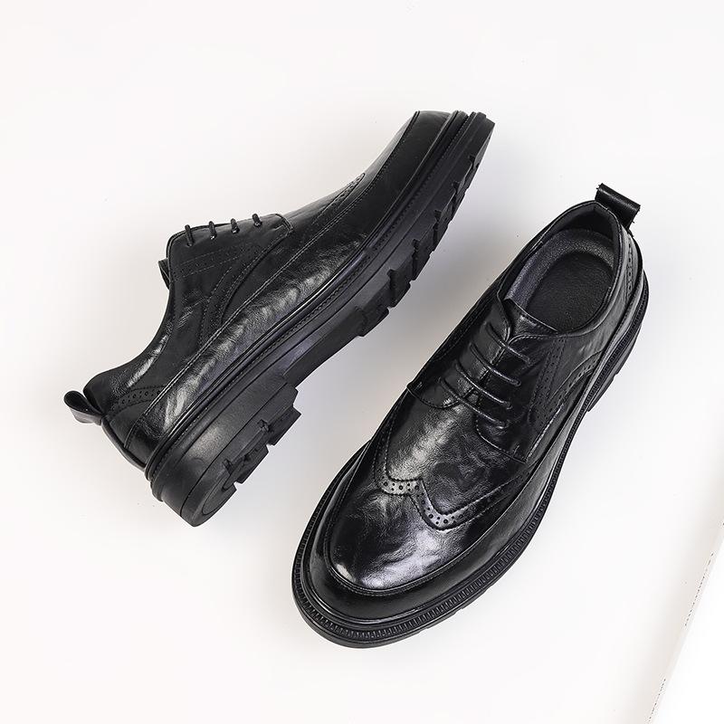 Повседневные кожаные туфли мужские кожаные коричневые деловые мужские туфли мужские — фото 5