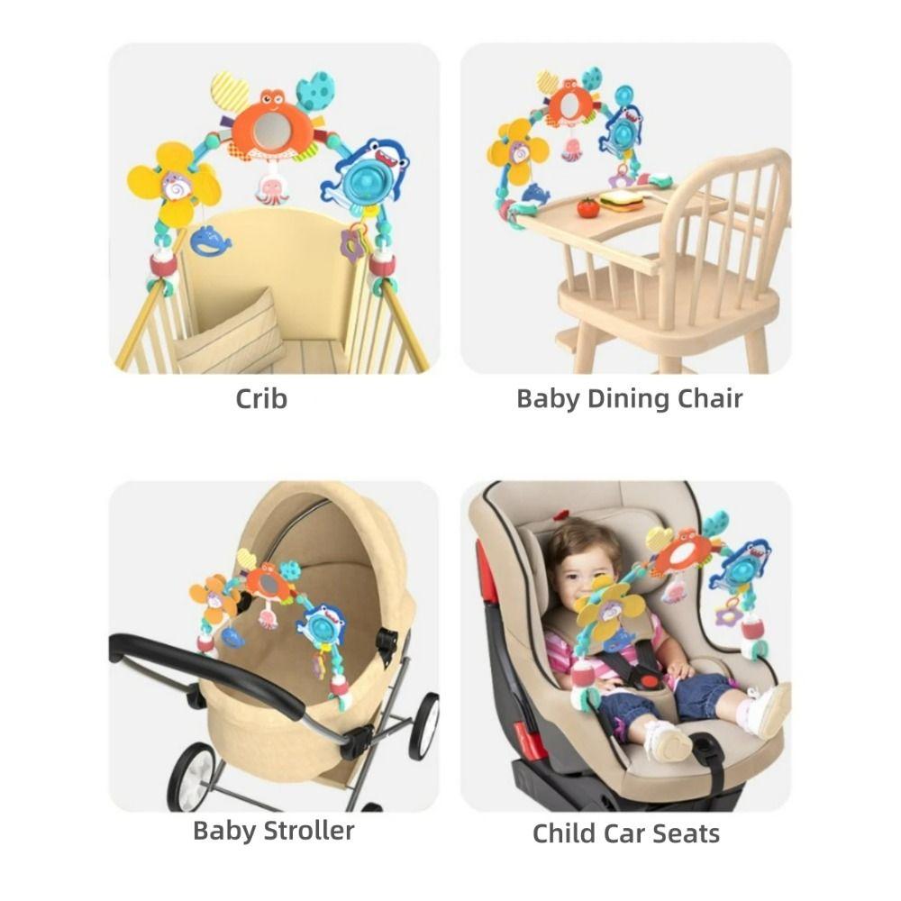 Crab&Shark Crib Hanging Bell Sunflower Infant Grab Exercise Baby Interactive Toys  Stroller