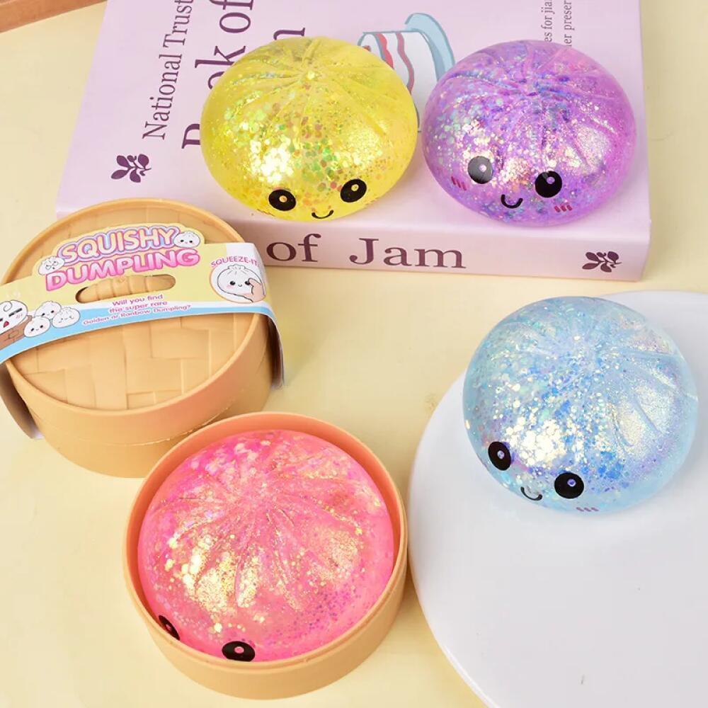 Heißer Glitzer Knödel Quetschspielzeug Squishy Malzose Serie mit Box Fidget Spielzeug Knödel Sensorisch zur Stressbewältigung Langsamer Rückprall Kreatives Geschenk