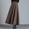 Skirt for Women Plaid Casual Elastic High Waist Long Loose Thickened Stretchy Slim Skirt