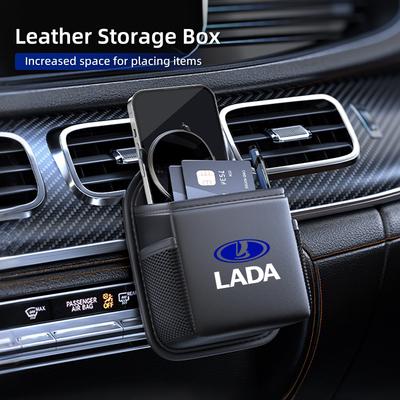 1pc Car Mesh Bag Square Air Outlet Dashboard Hanging Storage Box For Lada Priora Kalina Granta Vesta Niva Largus Vaz Samara 2110