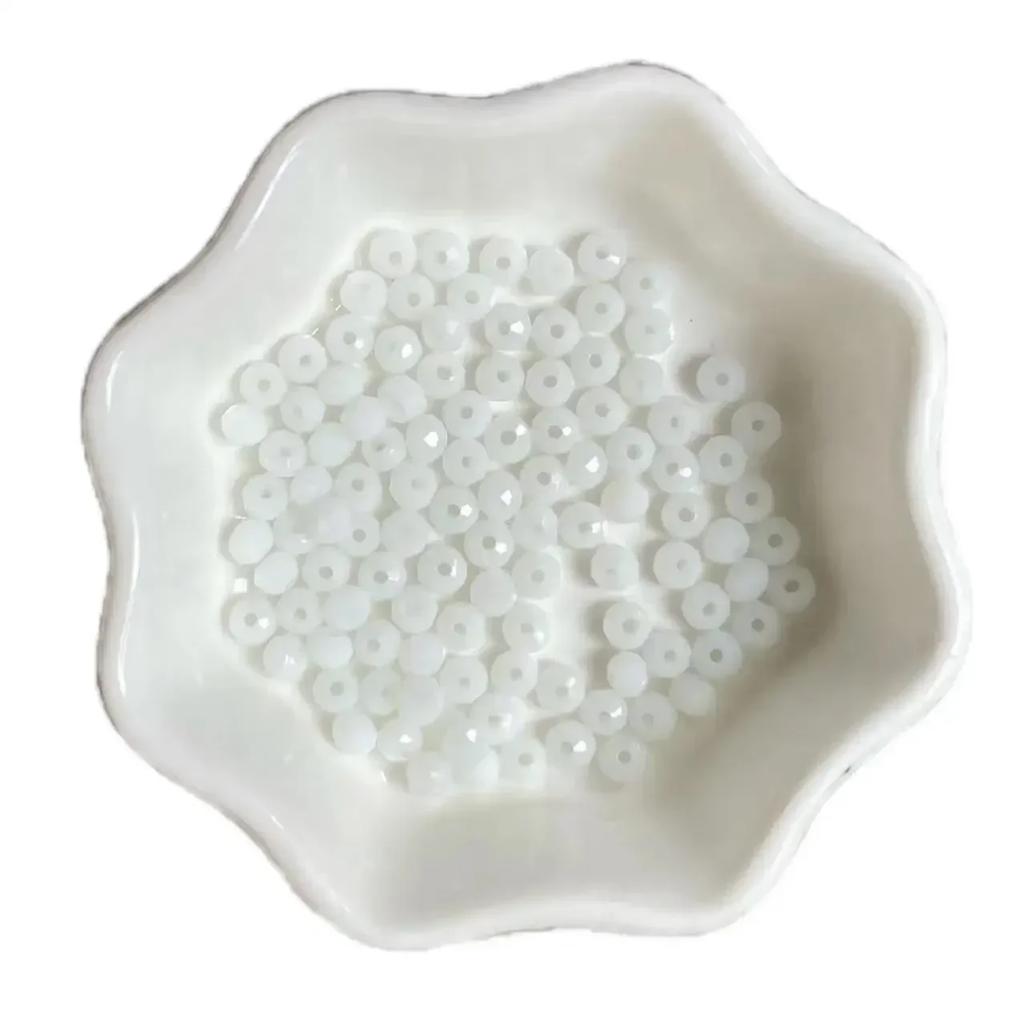 100pcs Czech Rondelle Crystal Beads AB Color Faceted Glass Beads Loose Spacer Beads for Jewelry Making DIY Necklace Accessories