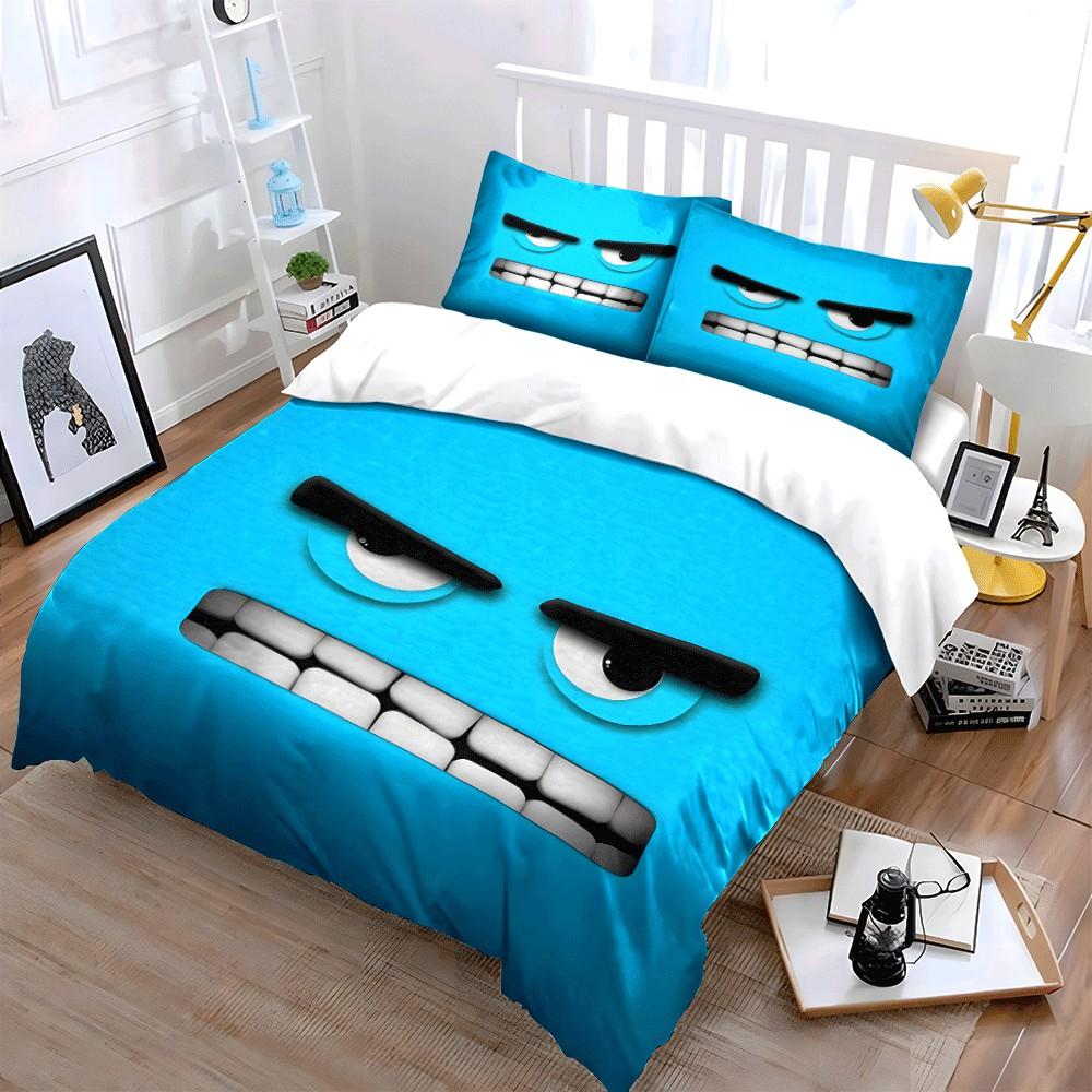 Blue Three-Piece Set For Decoration Exquisite Three-Piece Bedding Set Gift For Kids And Adults