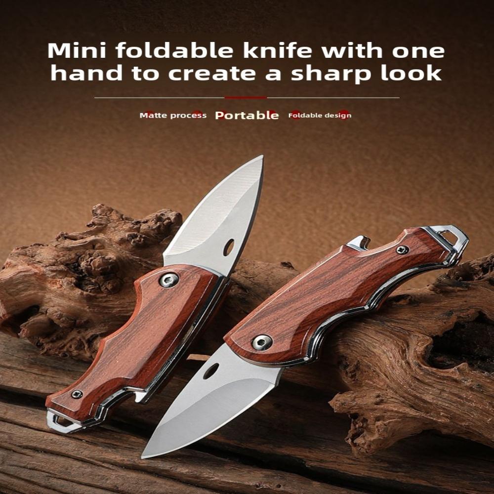 Stainless Steel Knife Mini Knife Folding High-strength Sharp Tactical Knife with Carabiner Housekeeper Portable Protective Knife