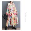 New Large Size Loose Thin Fashion Long-sleeved Printed Mid-length Dresses