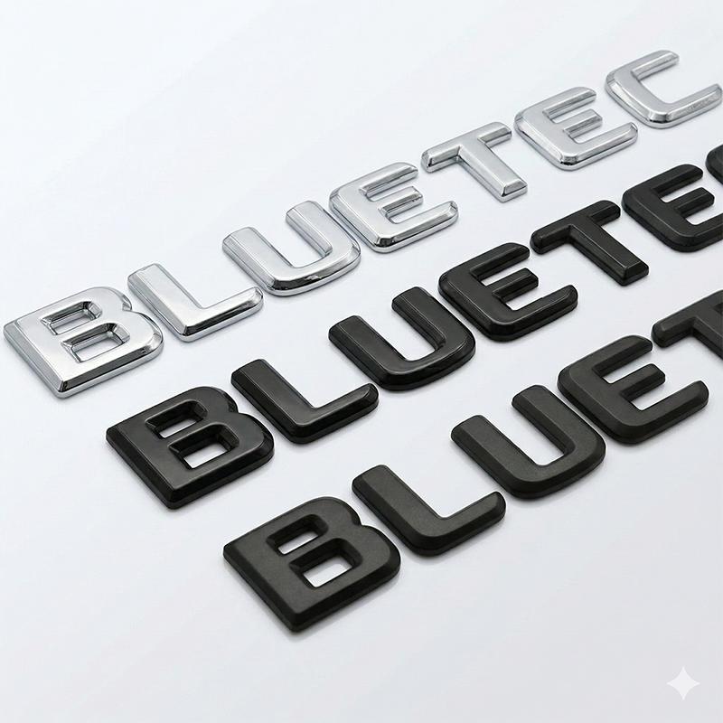3D BLUETEC Car Rear Trunk Letters Badge Emblem Decal Sticker For Mercedes Benz W212 W166 ML350 GL350 Auto Accessories
