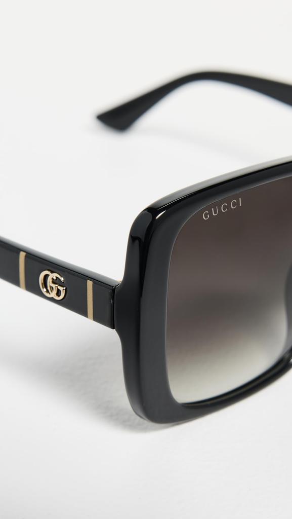 Sunglasses for Asian Fit GG0632SA 001 Black Gray [Gucci] Women, Lenses,
