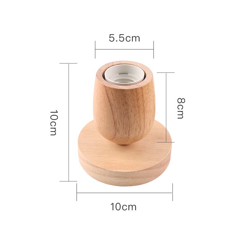 Vintage Wood Table Lamp Base E27 Socket Holder 220V 110V EU Plug Retro Night Lights Desk Lamp for Bedroom Living Room Decoration