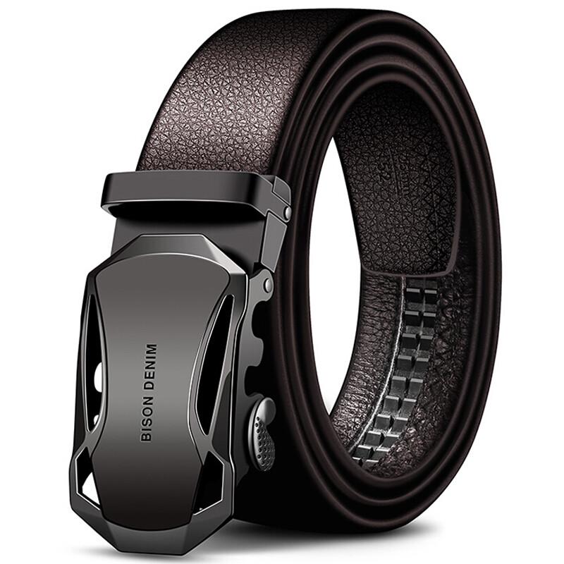 Men's American Bison Leather Automatic Buckle Business Casual Belt