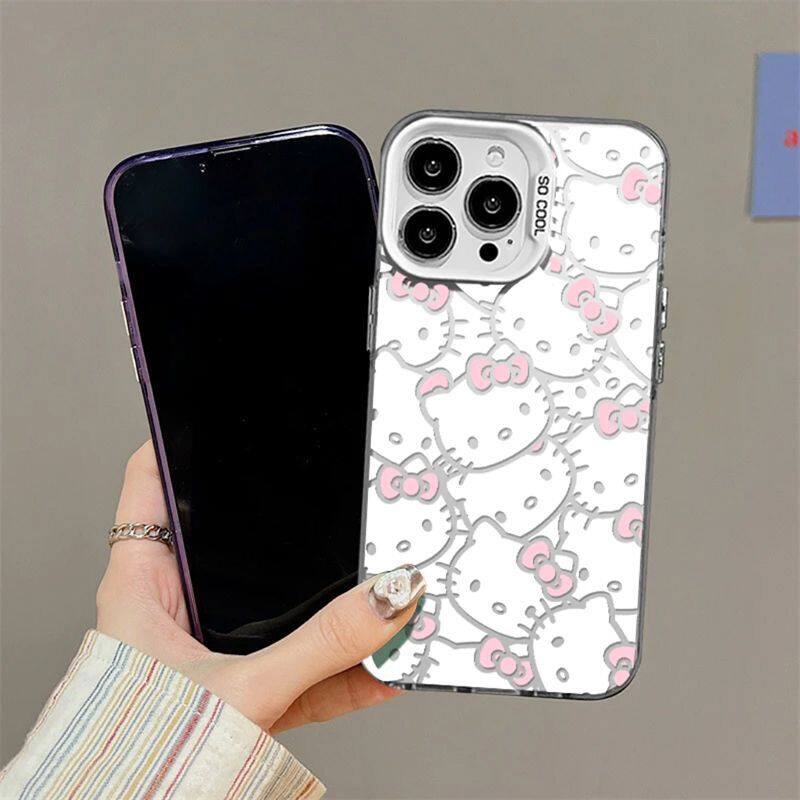 Pink Hello Kitty Case For Samsung Galaxy S25 S24 S23 S22 S21 S20 Plus Ultra FE A55 A35 A54 A53 A15 A52 A52S Cute Matte IMD Cover