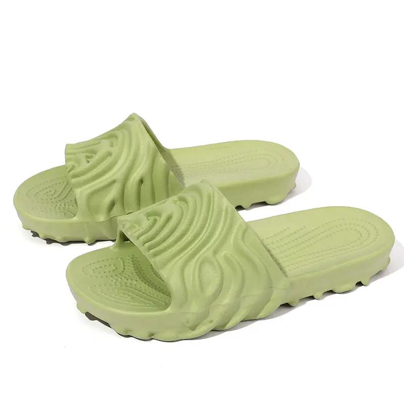 Fashion Beach Men's Shoe Indoor Walk Around Home Slides Soft Platform Sabot House Light Fingerprint Cheap Shoes Liquidation Male Slipper