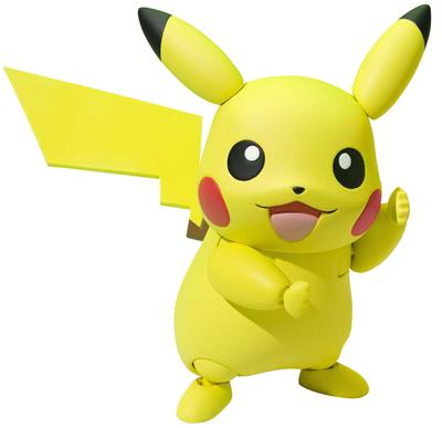 TAMASHII NATIONS Approximately PVC ABS Painted Action Figure S.H.Figuarts Pokémon Pikachu, 100mm, &