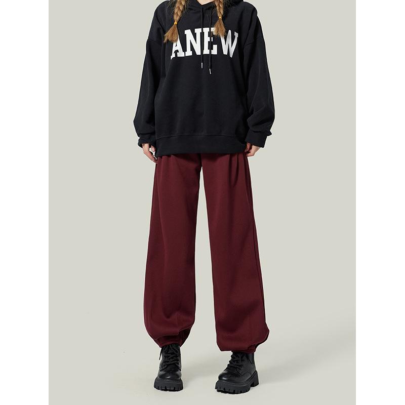 

Спортивные женские брюки на осень и зиму, новый стиль, маленькие завязывающиеся ноги, свободные повседневные брюки из бархата и толстого фонарика в стиле бабушки 2XL