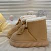 New Winter Warm Slippers Women Home Floor Shoes Soft Plush Lace-up Female Indoor Street Snow Boots Girls Platform Footwear