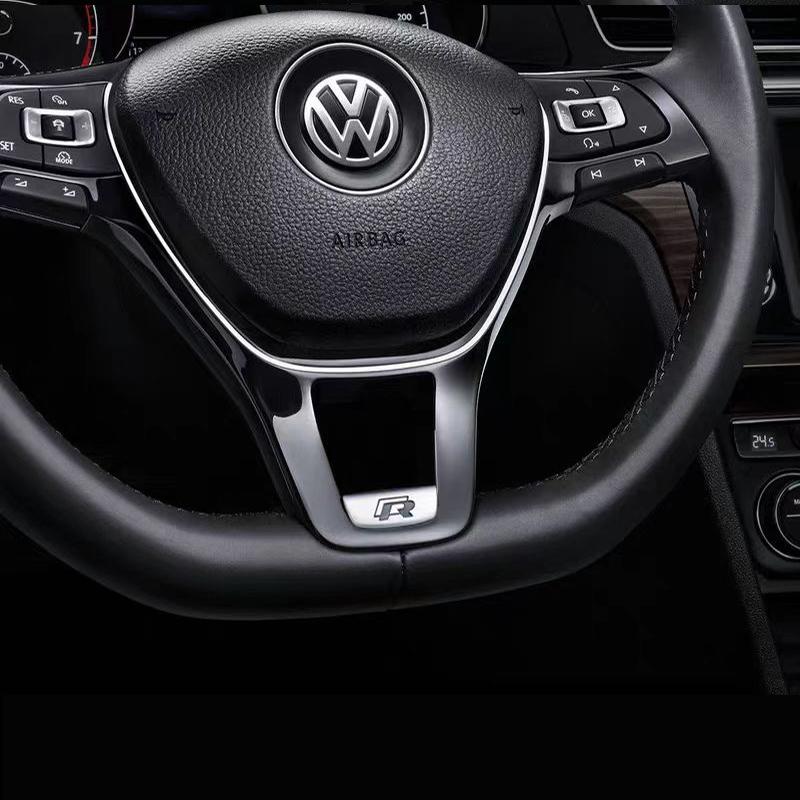 Car Steering Wheel Accessories Metal Stickers For VW GTI Polo Golf MK7 Passat B8 Scirocco Tiguan Jetta T-ROC Touareg Touran GTS zl2
