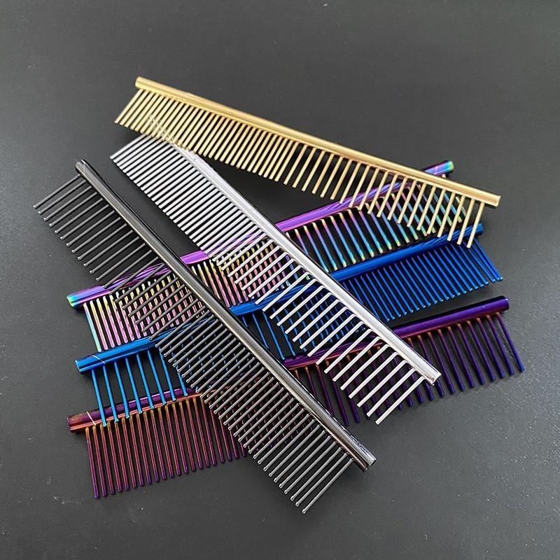 Stainless Steel Pet Comb Optional Professional Dog Cat Grooming Comb Puppy Hair Trimmer Brush Beauty Combs Styling Tools.